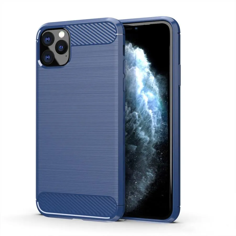 غلاف من ألياف الكربون لهاتف iPhone 11 PRO MAX XR XS Samsung Note 10 A10 A50 HUAWEI P smart 2019 Y6 2019 أغلفة ناعمة