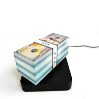 Lámpara de Levitación Magnética HCNT con Control Táctil de Dólares Estadounidenses (USD) y 3 Colores de Luz, Decoración Creativa para el Hogar, Regalo de Cumpleaños, Luz con Diseño de Billete