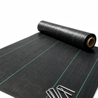 Toile tissée anti-mauvaises herbes en PP noire pour aménagement paysager, paillis professionnel en rouleau pour agriculture, vergers et jardins