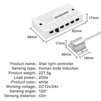 12V 24V infrarouge PIR capteur de mouvement escalier IC eau courante cheval qui coule LED gradateur de bande contrôleur de lumière d'escalier intelligent