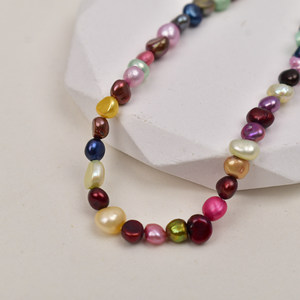 Collar de Perlas Barrocas Naturales de Agua Dulce de 4-5 mm, Perlas Sueltas con Orificio Lateral Pequeño de Doble Cara - Product Image 4