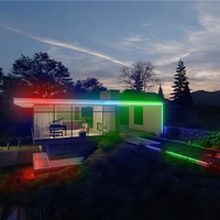 Bandes lumineuses solaires LED à tube flexible alimentées en courant continu RVB blanc chaud IP65 avec panneau solaire 5m 10m 20m pour la décoration de panneaux d'affichage à marches