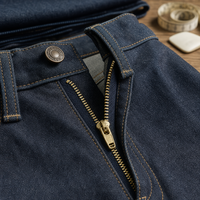 Fermeture éclair en laiton métallique n°3 à extrémité fermée pour jeans, pantalons en denim, accessoires de vêtements, couleur personnalisée