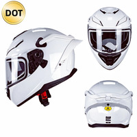 Casques de Moto Modulaires Double Visière Flip-up Full Face Approuvé DOT Moto Moteur Street Bike Racing Casque