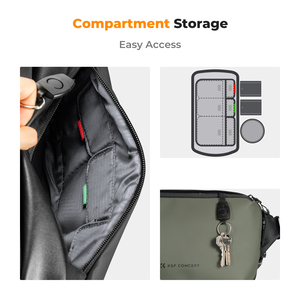 K&amp;F Concept Dark <strong>Green</strong> Commuting <strong>Camera</strong> Shoulder <strong>Bag</strong> Suitable for Storing SLR Cameras Mobile Phones Data Cables and More - Product Image 4