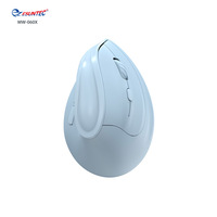 MW-060X-Warna Biru 2.4G & BT Mouse Ergonomis Vertikal Nirkabel Nyaman Mode Ganda Mouse Komputer Tombol 6D Versi Baterai