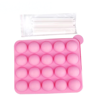 20-fach runde Silikonform für Lollipops, Lutscherform, Süßigkeitenform, DIY-Kuchenwerkzeug für Kinder, wiederverwendbar
