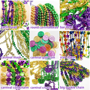 Collier de perles géantes en plastique <span class=keywords><strong>pas</strong></span> <span class=keywords><strong>cher</strong></span> pour la Saint-Valentin, défilé de balles d'Halloween, thème fête de la Nouvelle-Orléans, décorations de carnaval en gros - Product Image 6