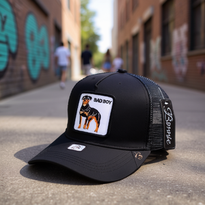Gorra Trucker Ajustable de Malla Unisex para Adulto, Estilo Urbano Casual de Primavera Verano, con Panel Frontal Bordado, Marca Bennie Bad Boy Rottweiler - Product Image 2