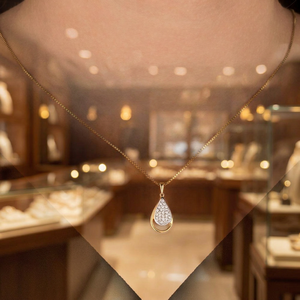 Pear Cut Diamond Pendant Necklace in Yellow Gold Classic Teardrop Design for Women Everyday Wear - Product Image 4