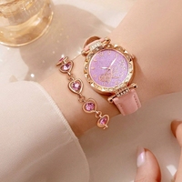 Ensemble de 5 montres élégantes rectangulaires pour femmes, montres à quartz tendance pour femmes, ensemble de bijoux, Reloj Mujer, montre pour filles, cadeau