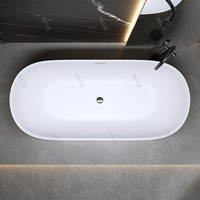 Haute Qualité Forme Ovale Porcelaine Blanc Autoportant Trempage Acrylique Baignoire Moderne Portable Usine Fabricant Bas Prix