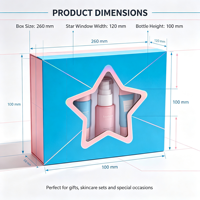 Boîte cadeau en papier avec fenêtre en forme d'étoile personnalisée pour l'emballage de produits cosmétiques et de soins de la peau