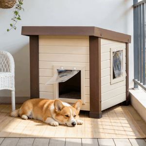 Duurzaam honden- en kattenhuis van hout, geschikt voor alle seizoenen, eenvoudige montage - Product Image 1