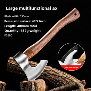 Rìu đa năng công nghiệp, dùng ngoài trời, cán gỗ sợi thủy tinh, đầu rìu thép, dùng để cắt - Product Image 6