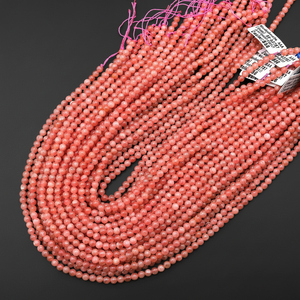 AAA translúcido natural Rosa rojo Rodocrosita 4mm cuentas redondas lisas 15,5 "hebra - Product Image 1