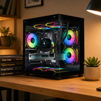 Casing PC MINI Tanpa Tiang AY, Kaca Transparan, Mendukung Motherboard Matx ITX, Pendingin Air 240