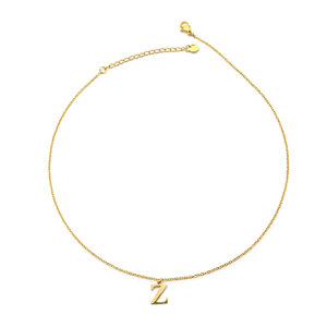 สร้อยคอจี้ตัวอักษร Z ชุบทอง PVD บนสแตนเลสสตีล 316L ทนทาน แฟชั่นทันสมัย - Product Image 2