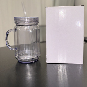 Pre-Drilled 20oz Snow Globe <strong>Tumbler</strong> Double Wall Acrylic <strong>Mason</strong> <strong>Jar</strong> Custom DIY Personalized Cold Plastic Mugs for UV DTF Glitter - Product Image 2