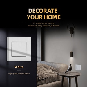Panel PC tahan api abu-abu emas hitam putih keluaran baru 1 <span class=keywords><strong>Gang</strong></span> 1 2 <span class=keywords><strong>3</strong></span> arah sakelar lampu tanam dinding 10A - Product Image 5