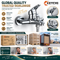 Robinet de bain mural monocommande chromé avec inverseur de douche en alliage de zinc pour salle de bain