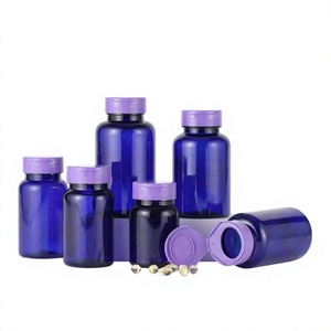 Bouteilles de rangement pour médicaments en plastique PET avec couvercle à clapet, vides, vertes/marron/bleues, de 80, 120, 200 et 250 ml, en forme de flacon de pilules/capsules - Product Image 4