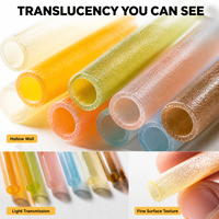 Pailles comestibles personnalisées en amidon, saveurs et couleurs de fruits mélangés, longueurs 200mm 230mm, diamètres 6mm 8mm 12mm, solution durable