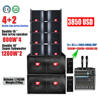 Système audio professionnel Line Array actif à 3 voies avec enceintes doubles de 12 pouces pour scène et extérieur, certifié CE ROHS