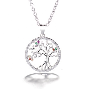 Yaeno vente en gros 925 en <span class=keywords><strong>argent</strong></span> Sterling <span class=keywords><strong>arbre</strong></span> <span class=keywords><strong>de</strong></span> <span class=keywords><strong>vie</strong></span> collier bijoux CZ Multi pierre <span class=keywords><strong>arbre</strong></span> <span class=keywords><strong>pendentif</strong></span> - Product Image 3