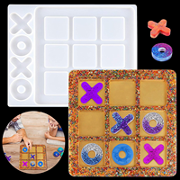 Tic Tac Toe – moule en résine XO pour jeu de société, moules en Silicone époxy XO