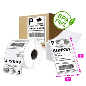 Custom Label 100*150*80*60*50*40*30 Mm Kern Zelfklevend Thermisch Papier Sticker Etiket Roll Voor E-Mail Internationale Logistiek