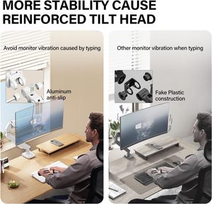 Cần đỡ màn hình đơn có thể điều chỉnh hoàn toàn cho màn hình từ 13 đến 32 inch, chịu tải tối đa 22 lbs, giá đỡ màn hình siêu rộng để bàn - Product Image 2