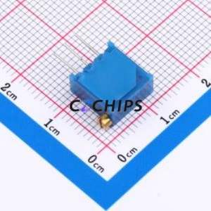 ตัวต้านทาน/โพเทนชิโอมิเตอร์แบบปรับได้สำหรับ3296X-500-3H ผ่านชิ้นส่วนรู (THT)-3P, ตัวต้านทาน9.5x4.8มม. 50Ohm 10% 500mW 250ppm/℃ - Product Image 2