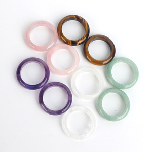 Wholesale Natural Healing <strong>Stone</strong> Crystal Rings <strong>Jade</strong> Agate Finger Rings Crystal Jewelry for Ladies' Jewelry - Product Image 1