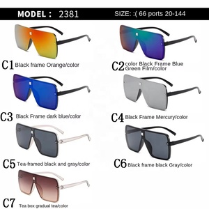 Men Oversized <b>Square</b> <b>Sunglasses</b> Women High Quality Flat Top One Piece Lens Colorful Mirror UV400 Fashion Glasses for Women - Product Image 3