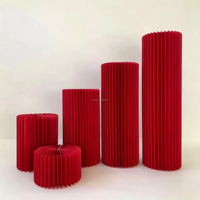 Ensemble de présentoirs cylindriques en papier plissé multicolores, support de table à dessert réutilisable pour mariages, fêtes et séances photo