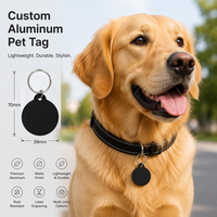 Plaque d'identification personnalisée en métal aluminium pour animaux de compagnie avec gravure de logo et code QR