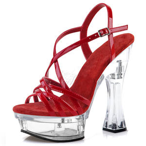 2022 nouveau Design Femmes Noir <span class=keywords><strong>Sandales</strong></span> Sexy Cristal 14 <span class=keywords><strong>Cm</strong></span> Haute Talons Dames <span class=keywords><strong>4</strong></span> <span class=keywords><strong>Cm</strong></span> Plate-Forme Talons Claires Stripper Flare Talons <span class=keywords><strong>Sandales</strong></span> - Product Image 4