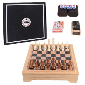 Giá Rẻ Bằng Gỗ 7-Trong-1 Cờ Vua, Cờ, Cờ Thỏ Cáo, Domino, Cribbage Hội Đồng Quản Trị, Chơi Thẻ & Xi Xúc Xắc Trò Chơi Combo Set - Product Image 2