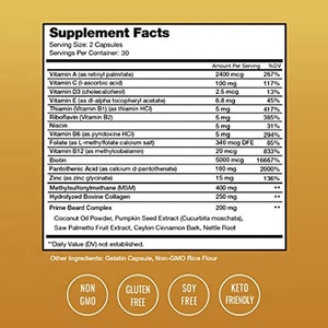 Gummies pour la croissance de la barbe pour hommes, biotine, gummies pour la <span class=keywords><strong>repousse</strong></span> des <span class=keywords><strong>cheveux</strong></span> et des ongles, vitamines véganes en forme de gummies pour adultes, <span class=keywords><strong>complément</strong></span> <span class=keywords><strong>alimentaire</strong></span> pour la croissance de la barbe et la santé de la peau - Product Image 3