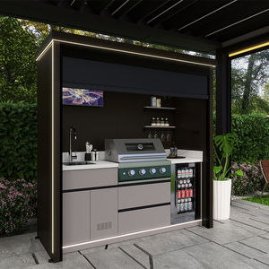 Casa Piscina Esterna Moderna di Lusso 2026 con Mobile Cucina in Acciaio Inox per Barbecue a Gas e Accensione Elettronica del Tettoio - Product Image 1