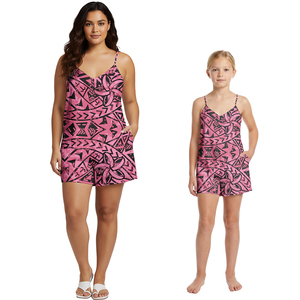 Trajes <span class=keywords><strong>de</strong></span> Playa Hawaianos para Niñas, Mono Sexy Polinesio <span class=keywords><strong>de</strong></span> Talla Grande para Mujer, Estampado Floral Samoano, Conjuntos a Juego para Madre e Hija - Product Image 6