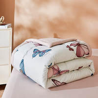 [SL ALL] Ensemble de couette lavable 6 pièces de qualité classique et moderne, motif floral imprimé réactif, 100 % fibre de polyester, écologique