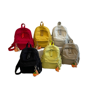 New <b>Small</b> Corduroy Waterproof <b>Backpack</b> for Women & Girls Fashion Student Travel Bag with Zipper Closure Casual - Product Image 3