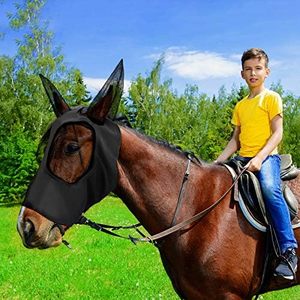 Máscaras Antimoscas para Caballos Frienda con Orejas, Protección UV, Elásticas y Transpirables para Caballos Adultos, 4 Piezas - Product Image 6