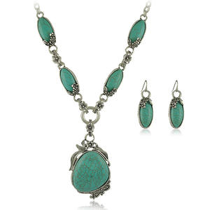 Fashion Multilayer Bohemian Irregular Western <b>Indian</b> Vintage Boho Turquoise Stone Necklaces <b>Jewelry</b> <b>Set</b> for Women - Product Image 5