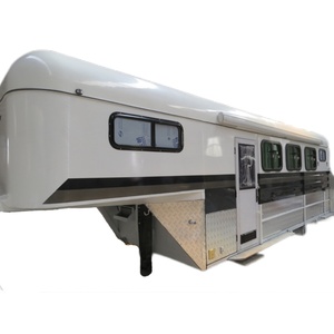 HERUI Factory Customized 3 Horse Float Gooseneck <b>Trailer</b> with Large Bed 4T Payload Double Axle Electric Brakes - Product Image 1