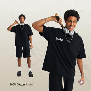 T-shirt unisexe de luxe en coton 100% 230GSM, poids lourd, impression personnalisée du logo, t-shirt uni, t-shirt oversize pour homme - Product Image 2