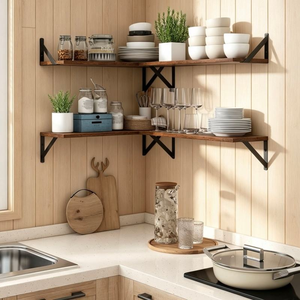 Axeman Heavy Duty <strong>Floating</strong> <strong>Shelves</strong> Set 2 16W X 8D 8 Inch Deep Rustic <strong>Grey</strong> Wood Wall Mounted <strong>Shelves</strong> for Farmhouse Living Room - Product Image 4