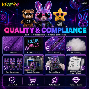Animaux en peluche personnalisés en gros pour les marchandises de club et de vente au détail, tissu écologique, MOQ flexible, délai de livraison fiable - Product Image 4